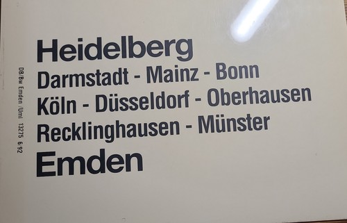 Zuglaufschild heidelberg - zuglaufschild,