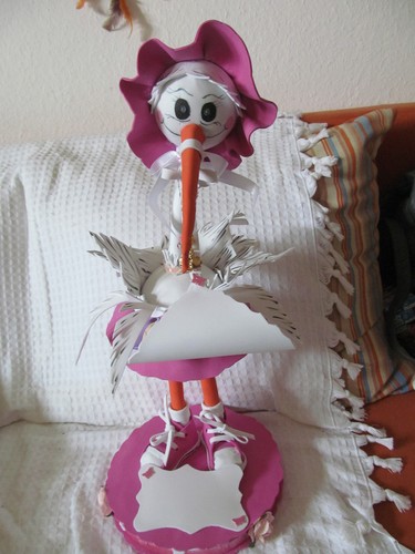 Standfigur klapperstorch mit - klapperstorch,