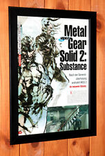 Metal Gear Solid 2 Substance MGS PS2 Xbox Rare Promo Poster / Ad Page Framed