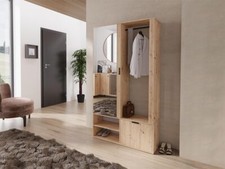 Garderobe-Set Gotizio Schuhschrank Möbel-Set Spiegel und Kleiderständer Loft M24