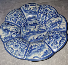 Delft Schale Art-Deco Delft Boch Freres ? Gebäckschale Blau weiß Motiv asiatisch