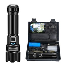 Rechargeable LED Flashlight Tactical Police Super Bright Torch Zoomable lights