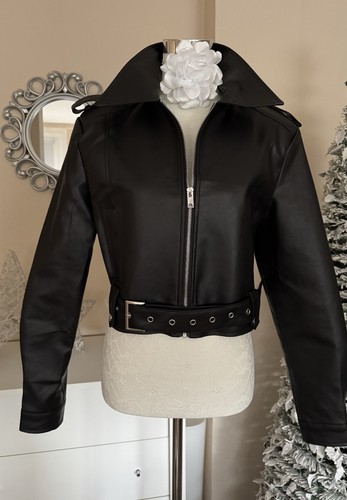 Kunstleder optik jacke schwarz - jacke,