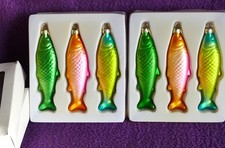 Fische-Christbaumschmuck Glasfiguren bunte Karpfen Goldfische Konvolut 6 Stück
