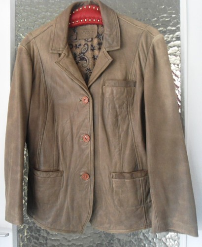Lederjacke beige braun weich - lederjacke*, beige-braun*weich