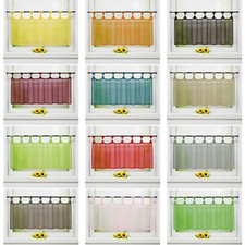 Scheibengardine mit Schlaufen Bistrogardine Fertiggardine Gardine Küche Voile