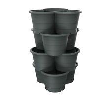Pflanzturm stapelbar anthrazit Kräutertopf Kartoffelturm Pflanzsäule Blumentopf 