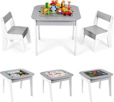 Kindersitzgruppe mit Stauraum Maltisch Kindertisch mit 2 Stühlen Kindermöbel Set