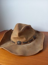 Original Stetson Leder Cowboy Westernhut Gr. XL  braun Vintage Hut