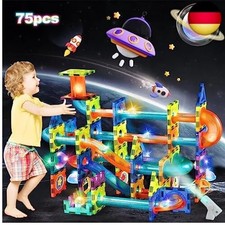 75Tlg Magnetische Bausteine mit Kugelbahn Bunt Konstruktionsspielzeug für Kinder