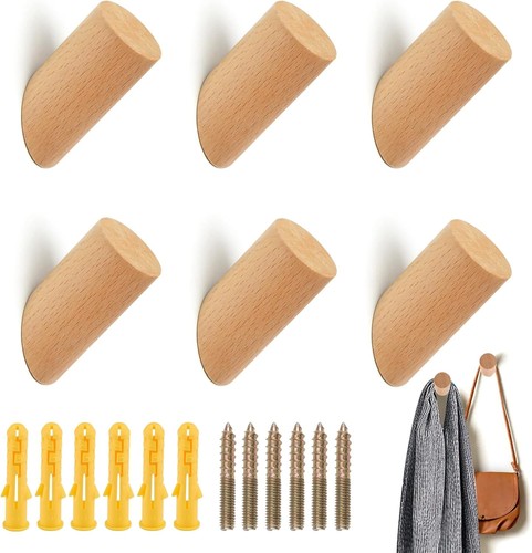 Sale wandhaken holz buche - 6x,