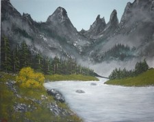 Am Gebirgsbach Gemälde Acryl