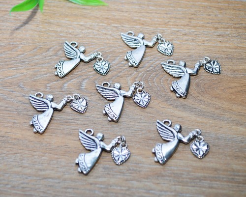 Set engel anhänger silber - set,