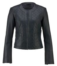 ALBA MODA Damen Lederjacke Lederblazer Lammnappa marineblau Größe 38 NEU HR49a