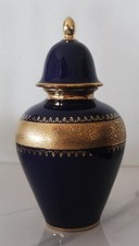 Deckelvase Royal Porzellan Bavaria KPM Germany Handarbeit  Echt Cobald