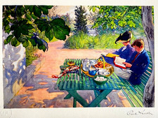Carl Larsson Lithographie COA
