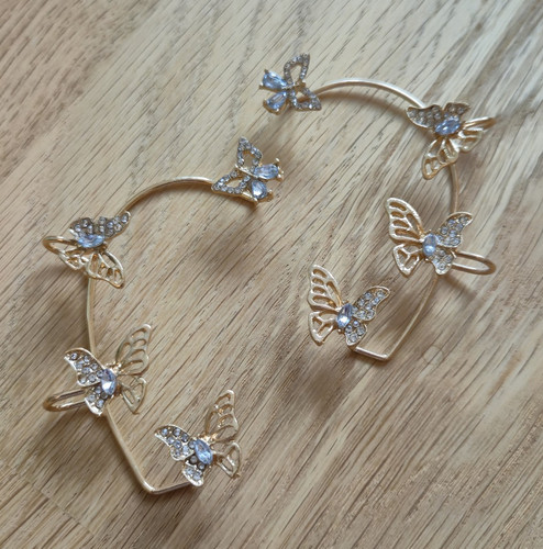 Goldfarbene ear cuffs - ear, ohrringe