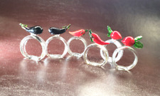 6-er Set Bugor Glas-Serviettenringe mit Gemüseobjekten, OVP