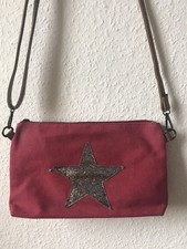 Handtasche Schultertasche Umhängetasche Damen Rot mit Stern