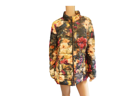 Steppjacke mit blumenmuster - steppjacke,