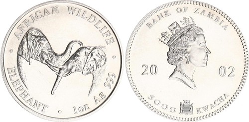 Sambia 5000 kwacha 1oz silber - sambia,