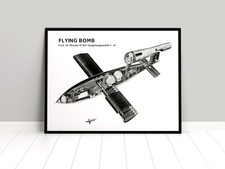 Plakat V1 Rakete Querschnitt Zeichnung Technik Wunderwaffe Wehrmacht Poster V2