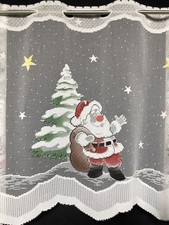 Scheibengardine, Fertiggardine, Weihnachten, Weihnachtsmann, 45x130 cm