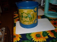 Alter Metalleimer mit  Handbemalt Bauernmalerei  Landhaus Stil