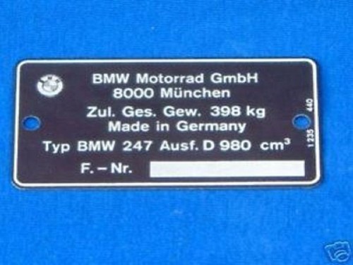 Bmw typenschild 100s - bmw,