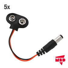 5x 9 Volt Batterieclip Block