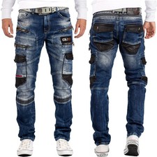 Cipo & Baxx Herren Jeans Hose Besonderes Zweifarbig Cargo Streetwear Übergroß
