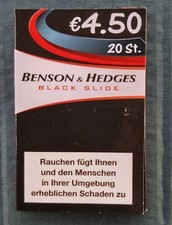 Streichholzbriefchen Benson & Hedges Black Slide mit Magnetverschluss
