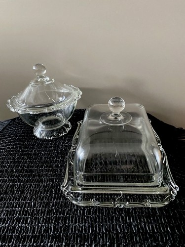 Ein set vintage glasgeschirr - set, vintage-glasgeschirr