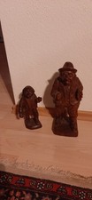 2 schöne alte handgeschnitzte