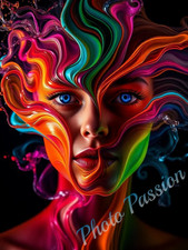 Foto A4 Portrait Frau Neon