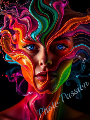 Foto portrait frau neon - a4,