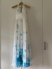 Abendkleid/Ballkleid Weiß/Blau (Magic Nights) - Größe 36 mit Schal