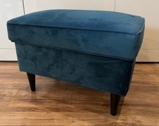Ikea Strandmon Hocker Petrol Samt / Türkis