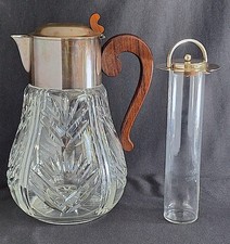 HKE Hans Knäbel Art Déco Kalte Ente Kristallkaraffe mit Holzgriff 1930 TOP