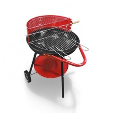 Holzkohlegrill Rundgrill mit Rädern + Ablage + 4fach Grillrost Gartengrill Grill