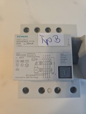 1x Siemens 5SM3 346-4 RCCB Allstromsensitiv/FI-Schalter 63A/30mA Typ B