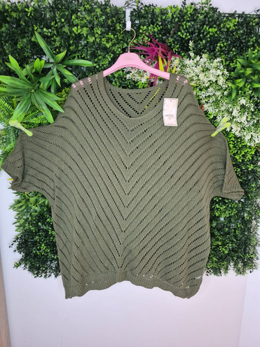 Damen strickshirt lochmuster - damen,