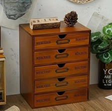 Schubladen Organizer Vintage Holz Aufbewahrung Truhe Box Office Home Desktop