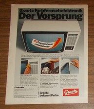 Seltene Werbung vintage GRAETZ PFALZGRAF Farbfernseher mit Programm Sensor 1972