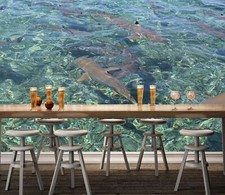 3D See Fisch Q5125 Tapete Wandgemälde Fototapete Selbstklebend Panda