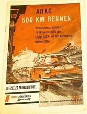 1. Sept 1963 ADAC 500 KM Rennen WM 1000 ccm Nürburgring PROGRAMMHEFT VI13 å