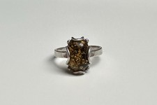 925 Sterling Silber Ring Grüner Bernstein Grün RW GR. 59