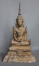 Figur Bronze Messing Buddha Thailand Buddhafigur Asien China Skulptur antik