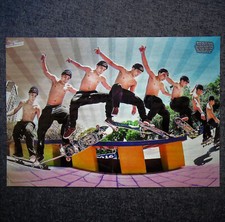 Poster - Skateboard - A3 Poster - Angelo Caro # Kickflip Nosegrind am Rail #
