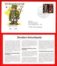 Weihnachtsgruß ’95 Dresden No. 433 – mit Infokarte – Dresdner Striezelmarkt
